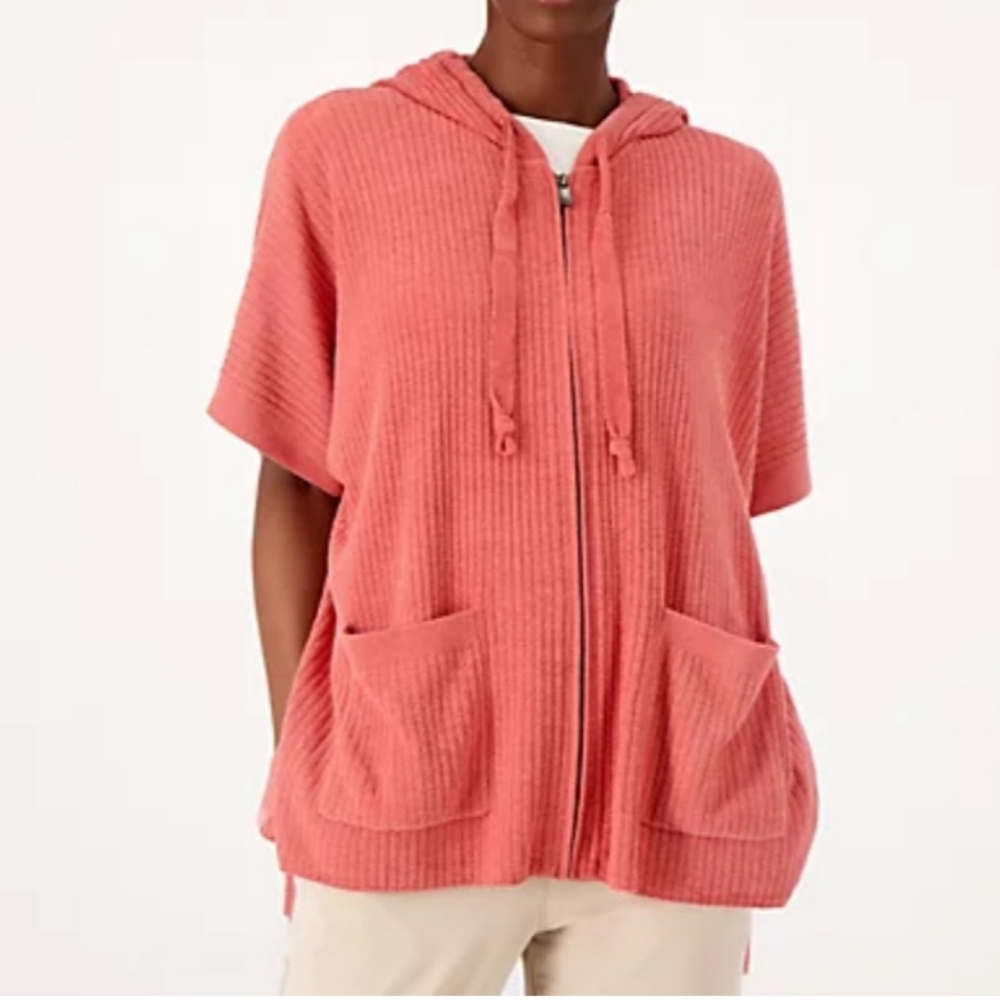 Barefoot Dreams Cozychic Ultra Lite Ribbed Zip Up Poncho
